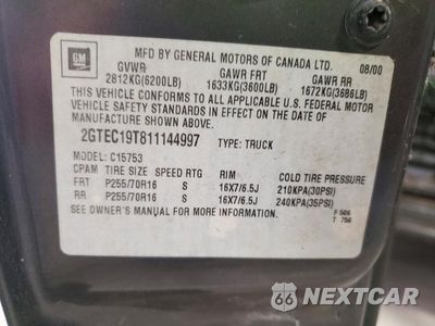 Zdjęcie 13 z 13 samochodu: 2001 GMC NEW SIERRA C1500 VIN:2GTEC19T811144997 - miniatura