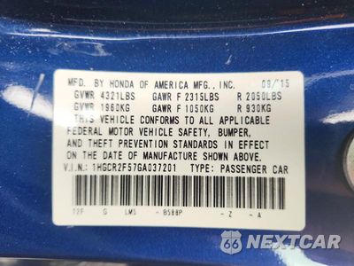 Zdjęcie 12 z 12 samochodu: 2016 HONDA ACCORD SPORT VIN:1HGCR2F57GA037201 - miniatura