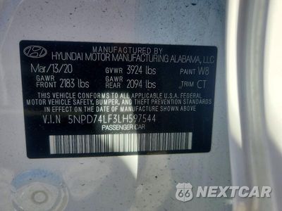 Zdjęcie 12 z 12 samochodu: 2020 HYUNDAI ELANTRA SE VIN:5NPD74LF3LH597544 - miniatura