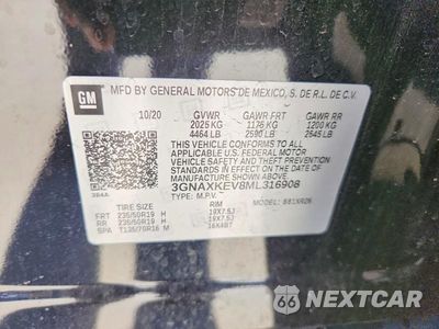Zdjęcie 13 z 13 samochodu: 2021 CHEVROLET EQUINOX LT VIN:3GNAXKEV8ML316908 - miniatura