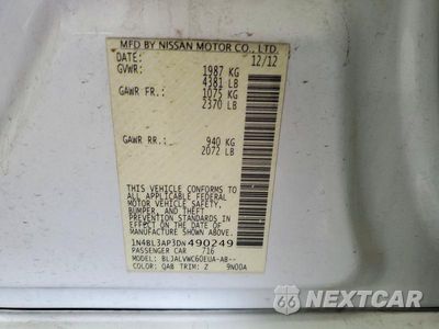 Zdjęcie 13 z 13 samochodu: 2013 NISSAN ALTIMA 3.5 S VIN:1N4BL3AP3DN490249 - miniatura