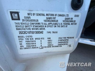 Zdjęcie 10 z 10 samochodu: 2003 CHEVROLET SILVERADO C1500 VIN:2GCEC19T931308342 - miniatura