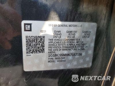 Zdjęcie 12 z 12 samochodu: 2019 CHEVROLET CRUZE LS VIN:1G1BC5SMXK7152108 - miniatura