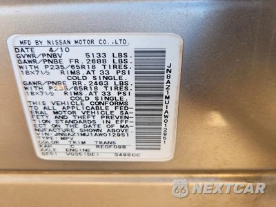 Zdjęcie 13 z 13 samochodu: 2010 NISSAN MURANO S VIN:JN8AZ1MU1AW012951 - miniatura