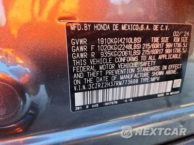 Zdjęcie 13 z 13 samochodu: 2024 HONDA HR-V LX VIN:3CZRZ2H37RM773608 - miniatura