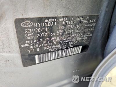 Zdjęcie 12 z 12 samochodu: 2012 HYUNDAI ELANTRA GLS VIN:KMHDH4AE7CU310294 - miniatura