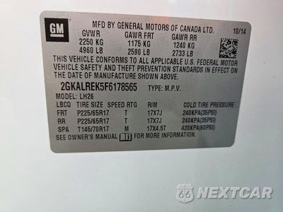 Zdjęcie 13 z 13 samochodu: 2015 GMC TERRAIN SLE VIN:2GKALREK5F6178565 - miniatura