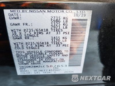Zdjęcie 13 z 13 samochodu: 2020 NISSAN PATHFINDER SV VIN:5N1DR2BM2LC582653 - miniatura