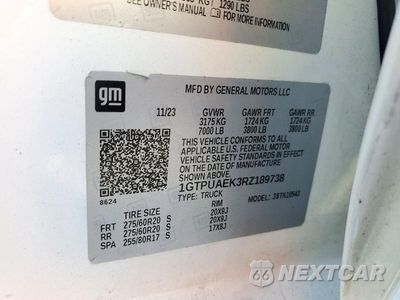 Zdjęcie 12 z 12 samochodu: 2024 GMC SIERRA K1500 VIN:1GTPUAEK3RZ189738 - miniatura