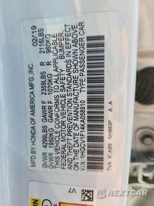 Zdjęcie 12 z 12 samochodu: 2019 HONDA ACCORD LX VIN:1HGCV1F14KA058910 - miniatura