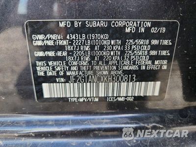Zdjęcie 12 z 12 samochodu: 2019 SUBARU CROSSTREK LIMITED VIN:JF2GTANCXKH300813 - miniatura