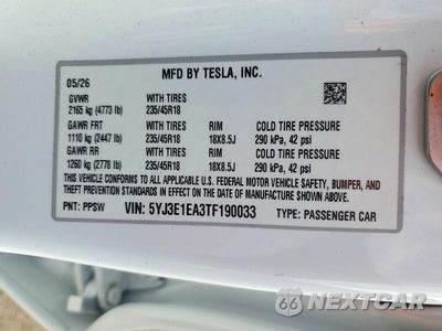 Zdjęcie 12 z 12 samochodu: 2026 TESLA MODEL 3 VIN:5YJ3E1EA3TF190033 - miniatura