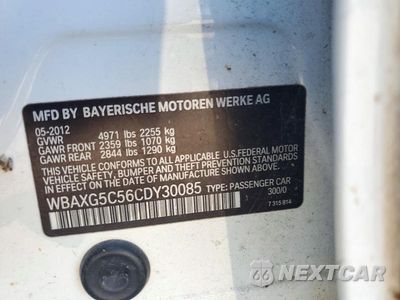 Zdjęcie 12 z 12 samochodu: 2012 BMW 528 I VIN:WBAXG5C56CDY30085 - miniatura
