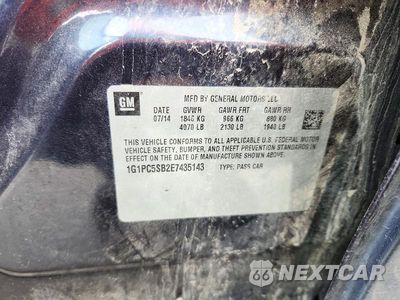 Zdjęcie 12 z 12 samochodu: 2014 CHEVROLET CRUZE LT VIN:1G1PC5SB2E7435143 - miniatura
