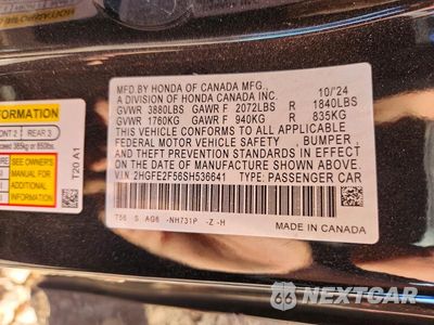 Zdjęcie 13 z 13 samochodu: 2025 HONDA CIVIC SPORT VIN:2HGFE2F56SH536641 - miniatura