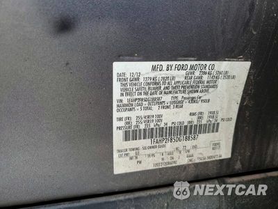 Zdjęcie 12 z 12 samochodu: 2013 FORD TAURUS LIMITED VIN:1FAHP2F85DG188587 - miniatura