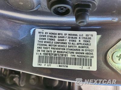 Zdjęcie 13 z 13 samochodu: 2015 HONDA CIVIC LX VIN:19XFB2F58FE238181 - miniatura