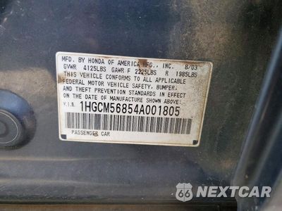 Zdjęcie 13 z 13 samochodu: 2004 HONDA ACCORD EX VIN:1HGCM56854A001805 - miniatura