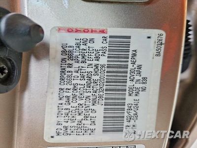 Zdjęcie 12 z 12 samochodu: 2002 TOYOTA CAMRY LE VIN:JTDBE32K020010296 - miniatura