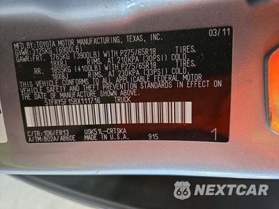 Zdjęcie 12 z 12 samochodu: 2011 TOYOTA TUNDRA DOUBLE CAB SR5 VIN:5TFRY5F15BX111716 - miniatura