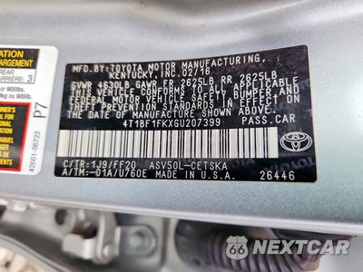 Zdjęcie 12 z 12 samochodu: 2016 TOYOTA CAMRY SE VIN:4T1BF1FKXGU207399 - miniatura