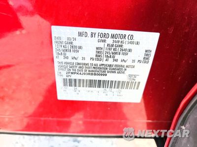 Zdjęcie 13 z 13 samochodu: 2024 FORD EDGE SEL VIN:2FMPK4J93RBB00999 - miniatura