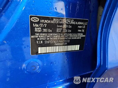 Zdjęcie 12 z 12 samochodu: 2017 HYUNDAI ELANTRA SE VIN:5NPD74LF7HH210310 - miniatura