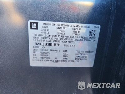 Zdjęcie 13 z 13 samochodu: 2017 CHEVROLET EQUINOX LT VIN:2GNALCEK8H6156711 - miniatura