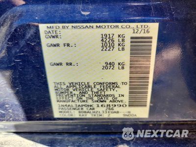 Zdjęcie 12 z 12 samochodu: 2017 NISSAN ALTIMA 2.5 SR VIN:1N4AL3AP0HC168990 - miniatura
