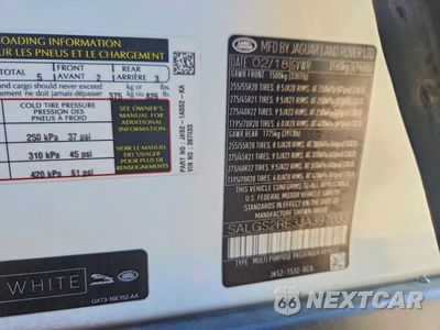 Zdjęcie 12 z 12 samochodu: 2018 LAND ROVER RANGE ROVER SUPERCHARGED VIN:SALGS2RE3JA397033 - miniatura