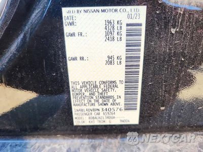 Zdjęcie 12 z 12 samochodu: 2023 NISSAN ALTIMA SV VIN:1N4BL4DV8PN340576 - miniatura
