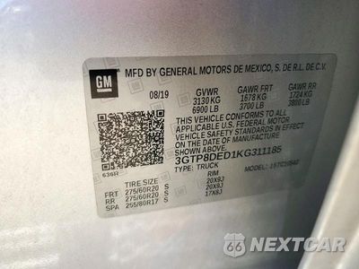 Zdjęcie 12 z 12 samochodu: 2019 GMC SIERRA C1500 SLT VIN:3GTP8DED1KG311185 - miniatura