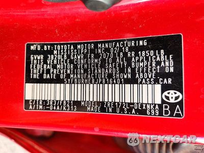 Zdjęcie 12 z 12 samochodu: 2018 TOYOTA COROLLA LE VIN:5YFBURHE8JP816401 - miniatura