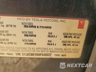 Zdjęcie 13 z 13 samochodu: 2017 TESLA MODEL X VIN:5YJXCBE20HF040622 - miniatura