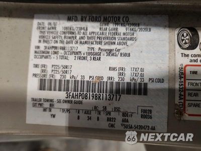 Zdjęcie 12 z 12 samochodu: 2008 FORD FUSION SEL VIN:3FAHP08198R113717 - miniatura