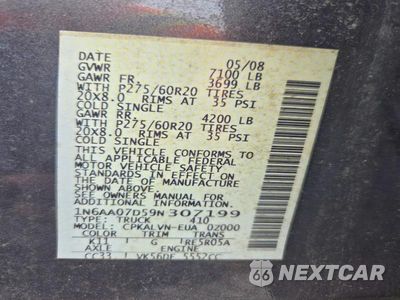 Zdjęcie 13 z 13 samochodu: 2009 NISSAN TITAN XE VIN:1N6AA07D59N307199 - miniatura