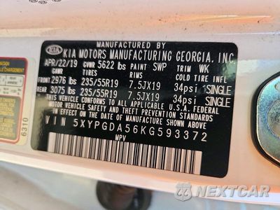 Zdjęcie 13 z 13 samochodu: 2019 KIA SORENTO S V6 VIN:5XYPGDA56KG593372 - miniatura