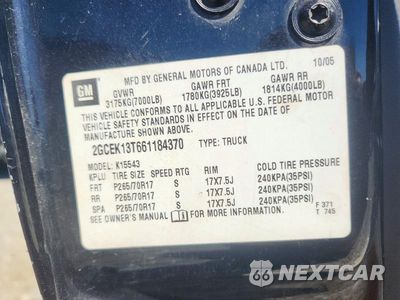 Zdjęcie 12 z 12 samochodu: 2006 CHEVROLET SILVERADO K1500 VIN:2GCEK13T661184370 - miniatura