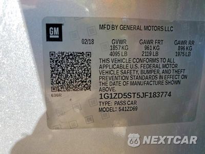 Zdjęcie 12 z 12 samochodu: 2018 CHEVROLET MALIBU LT VIN:1G1ZD5ST5JF183774 - miniatura