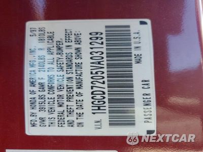 Zdjęcie 12 z 12 samochodu: 1997 HONDA ACCORD SE VIN:1HGCD7205VA031299 - miniatura