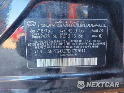 Zdjęcie 12 z 12 samochodu: 2013 HYUNDAI SONATA GLS VIN:5NPEB4AC7DH767644 - miniatura