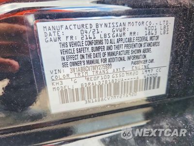 Zdjęcie 13 z 13 samochodu: 2021 NISSAN SENTRA SV VIN:3N1AB8CV7MY275920 - miniatura
