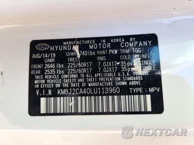 Zdjęcie 13 z 13 samochodu: 2020 HYUNDAI TUCSON SE VIN:KM8J2CA40LU113960 - miniatura