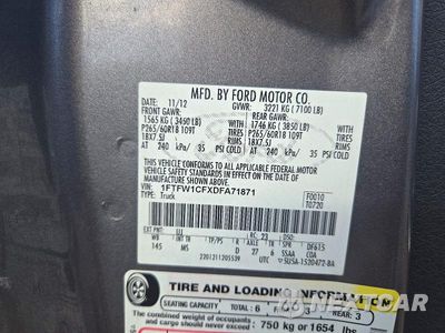 Zdjęcie 12 z 12 samochodu: 2013 FORD F150 SUPERCREW VIN:1FTFW1CFXDFA71871 - miniatura
