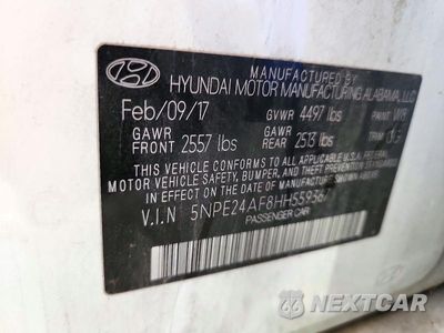 Zdjęcie 12 z 12 samochodu: 2017 HYUNDAI SONATA SE VIN:5NPE24AF8HH559367 - miniatura