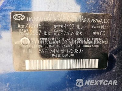 Zdjęcie 12 z 12 samochodu: 2015 HYUNDAI SONATA SPORT VIN:5NPE34AF5FH220897 - miniatura