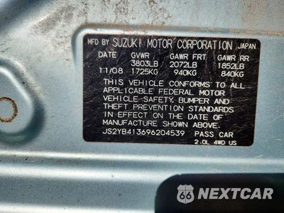 Zdjęcie 12 z 12 samochodu: 2009 SUZUKI SX4 TECHNOLOGY VIN:JS2YB413696204539 - miniatura