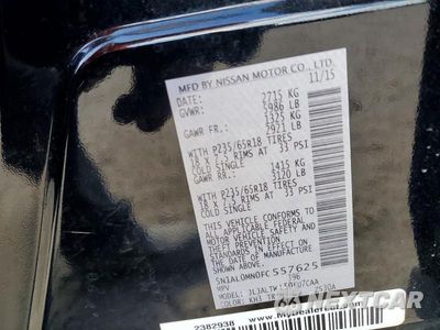 Zdjęcie 14 z 14 samochodu: 2015 INFINITI QX60 BASE VIN:5N1AL0MN0FC557625 - miniatura