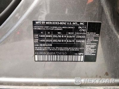 Zdjęcie 13 z 13 samochodu: 2011 MERCEDES-BENZ ML 350 4MATIC VIN:4JGBB8GB6BA724163 - miniatura