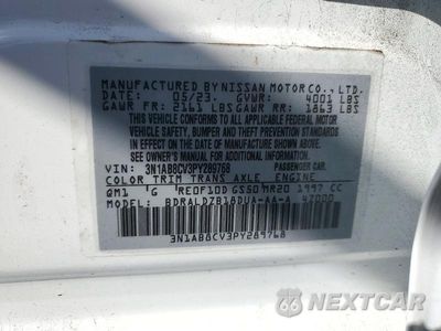 Zdjęcie 13 z 13 samochodu: 2023 NISSAN SENTRA SV VIN:3N1AB8CV3PY289768 - miniatura